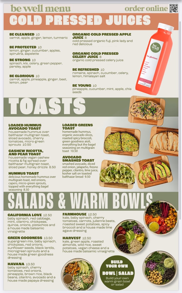 be well cafe menu board
