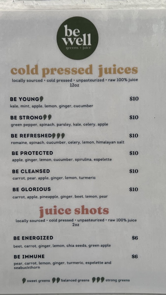 be well cafe menu board