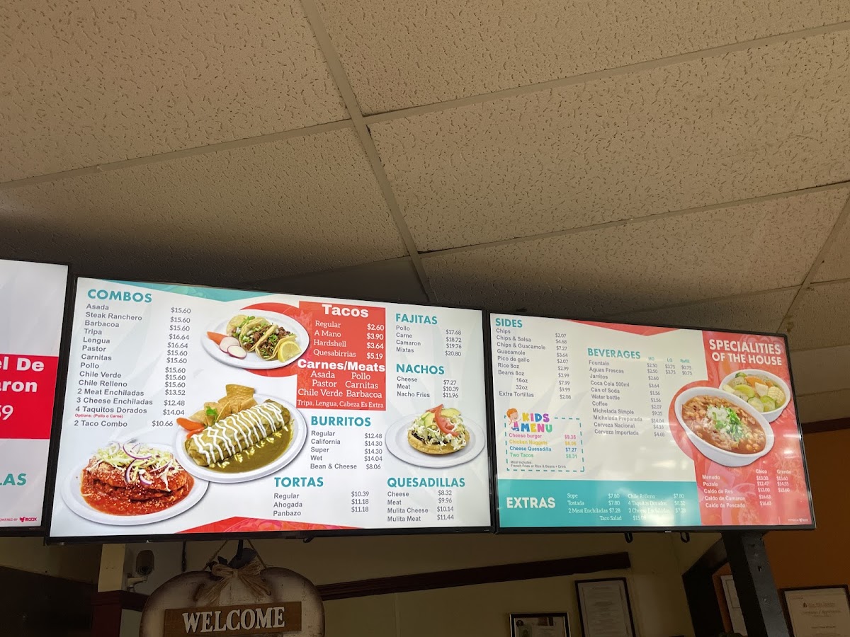 Rancho Grande menu board