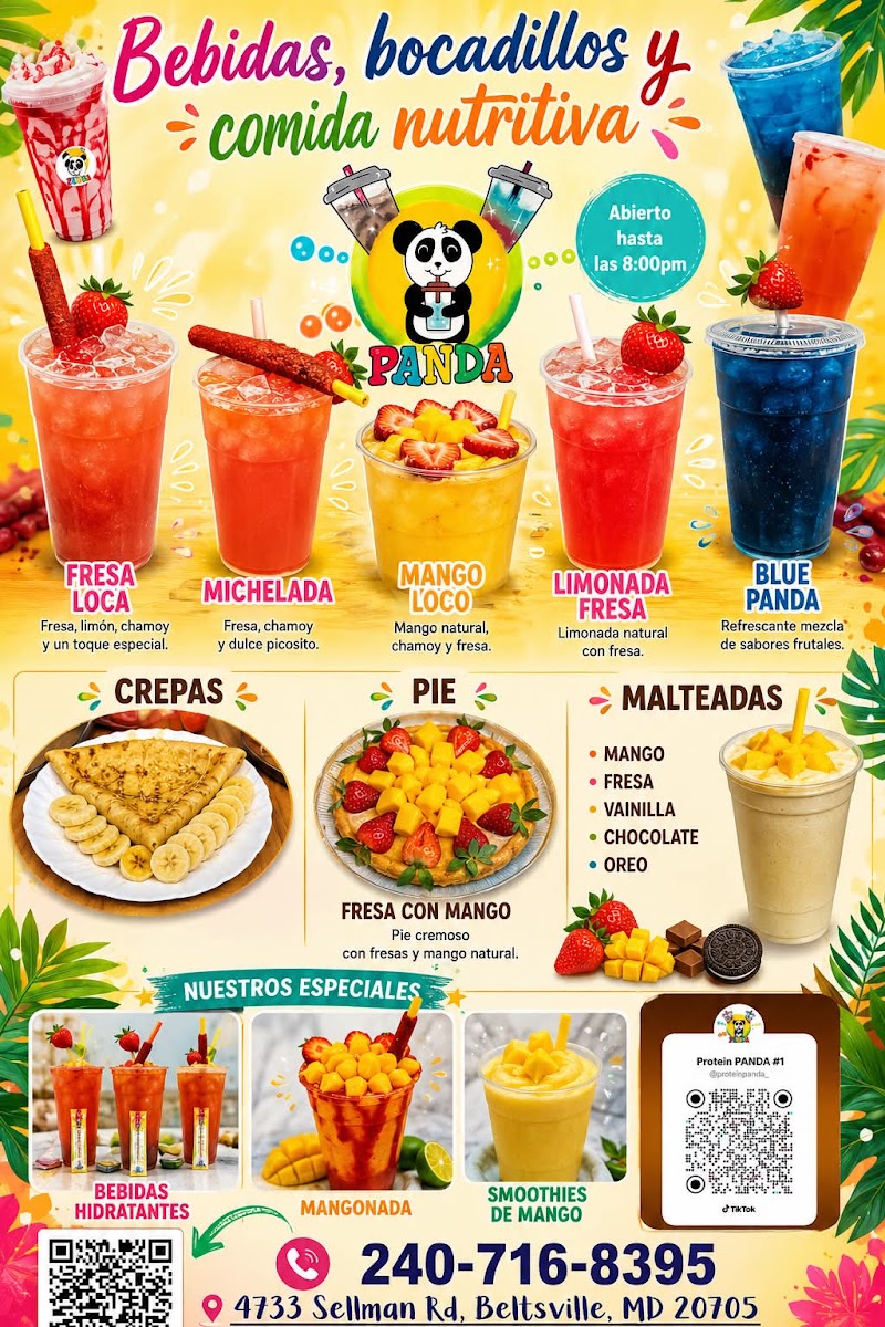 Protein Panda menu board