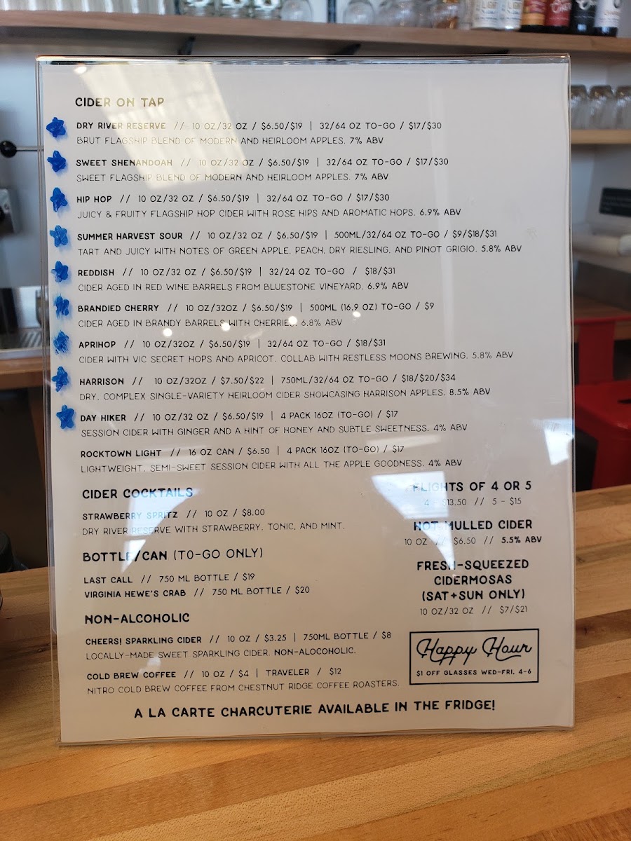 Sage Bird menu board