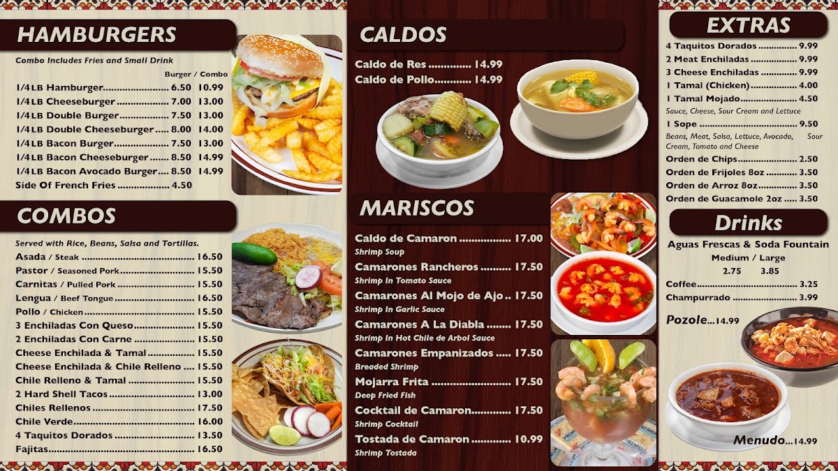 Brito's Taqueria 1 menu board