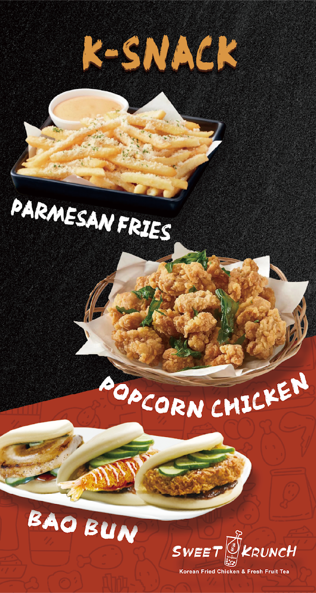 Sweet Krunch McDonough Korean Fried Chicken&Boba Tea menu board