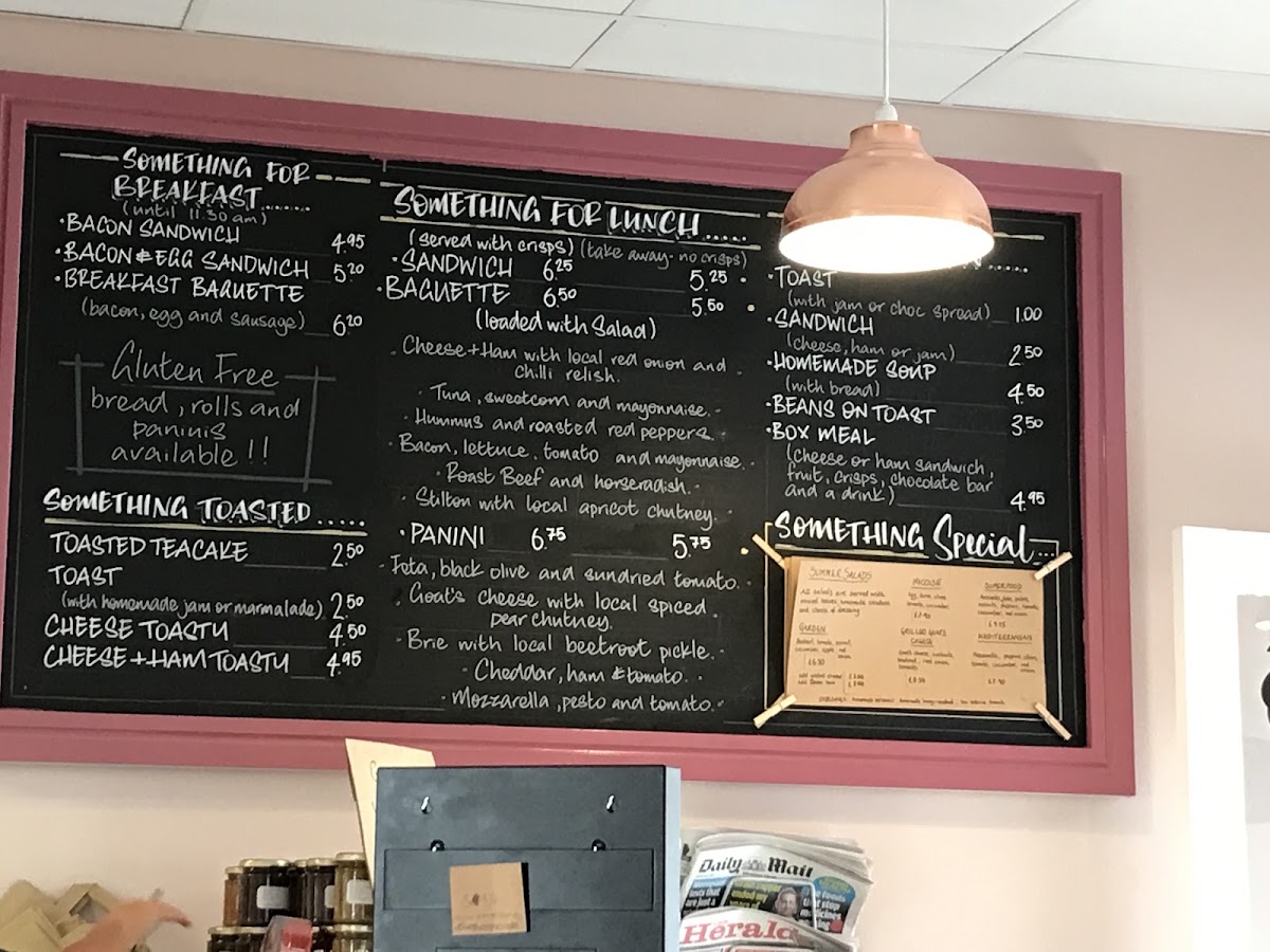 By The Park menu board