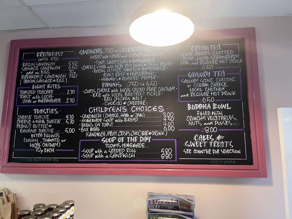 By The Park menu board