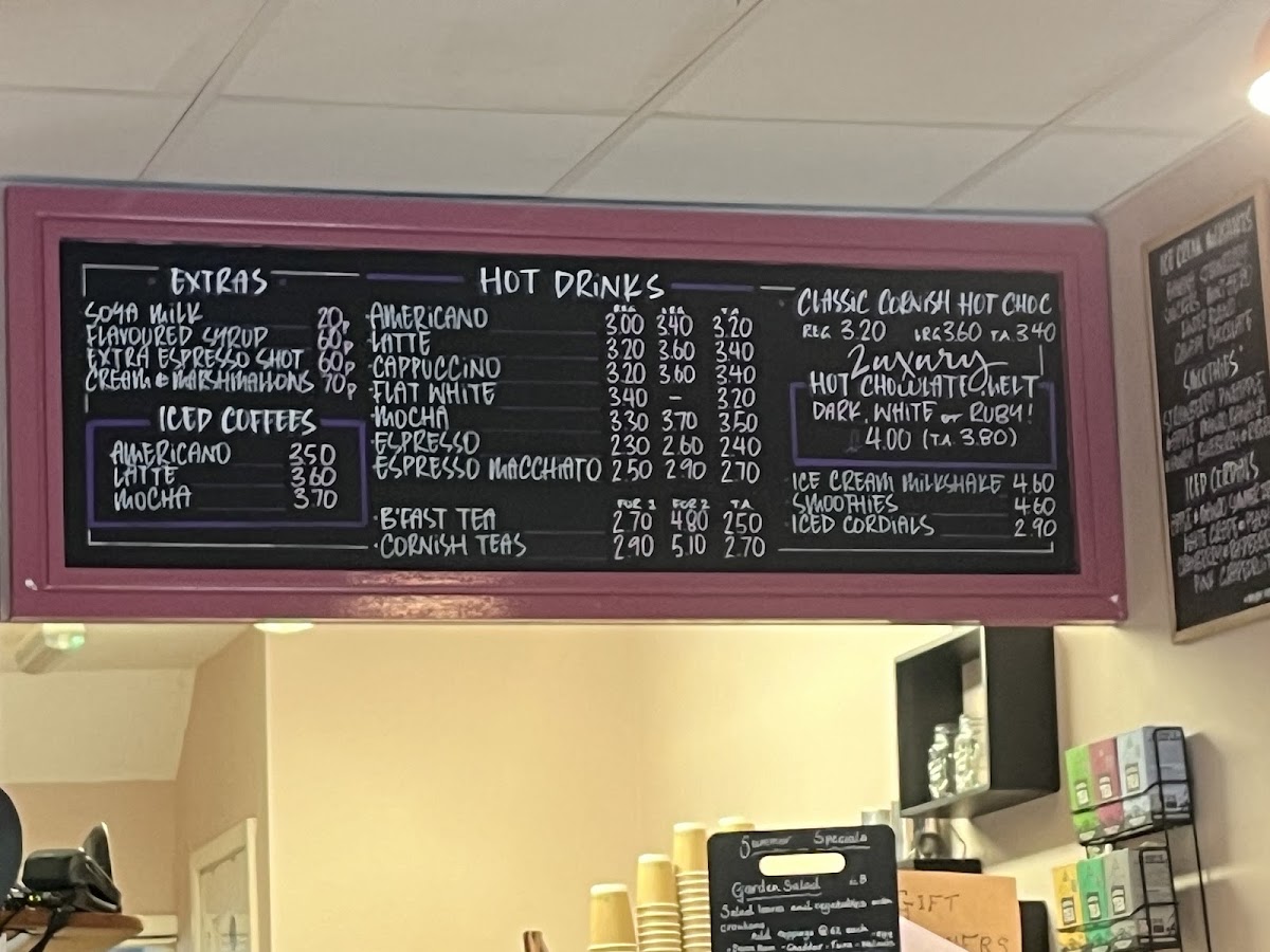 By The Park menu board