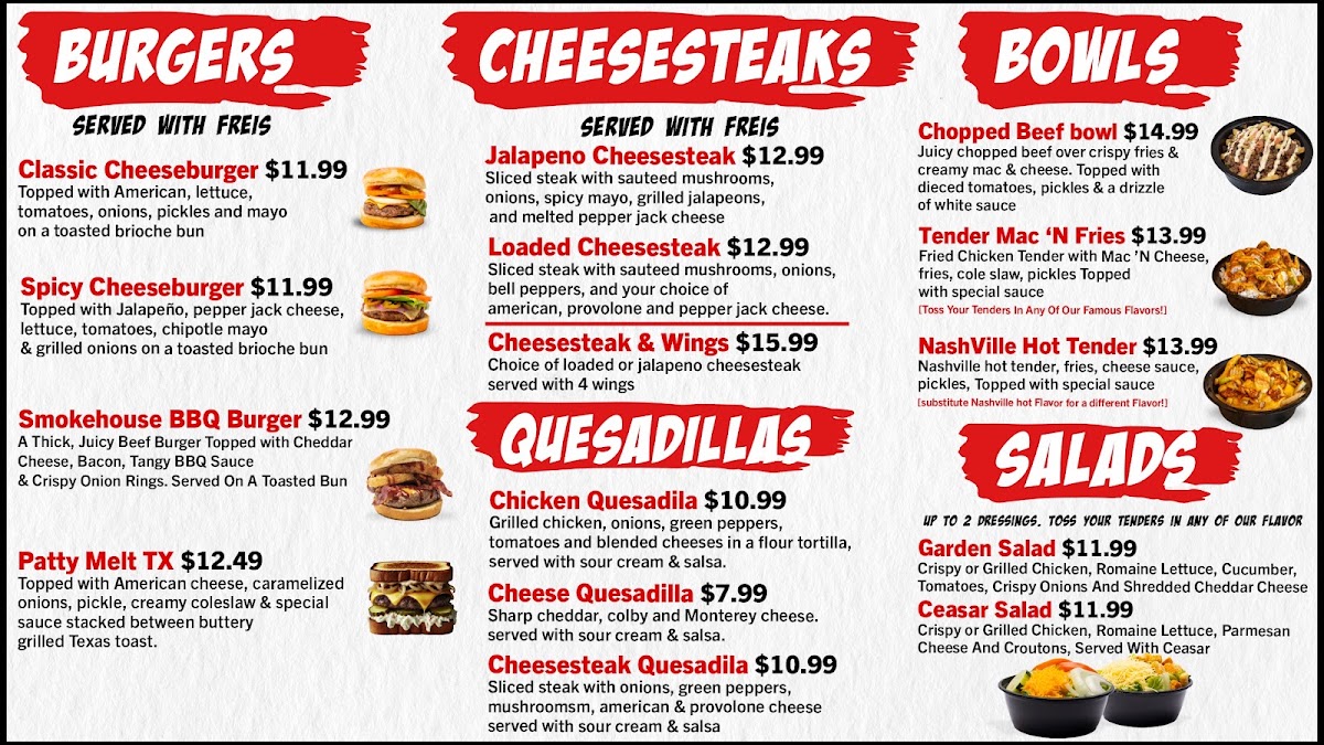 Wings Co. menu board