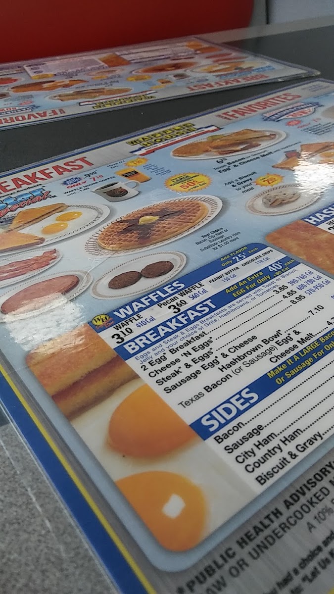 Waffle House Delivery Only menu board