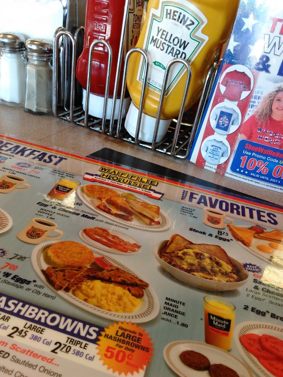 Waffle House Delivery Only menu board