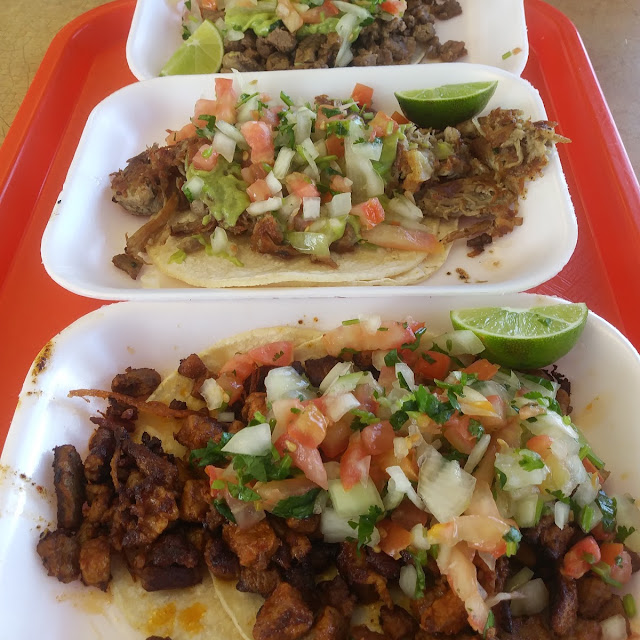 Tacos Adobada Carnitas and Asada