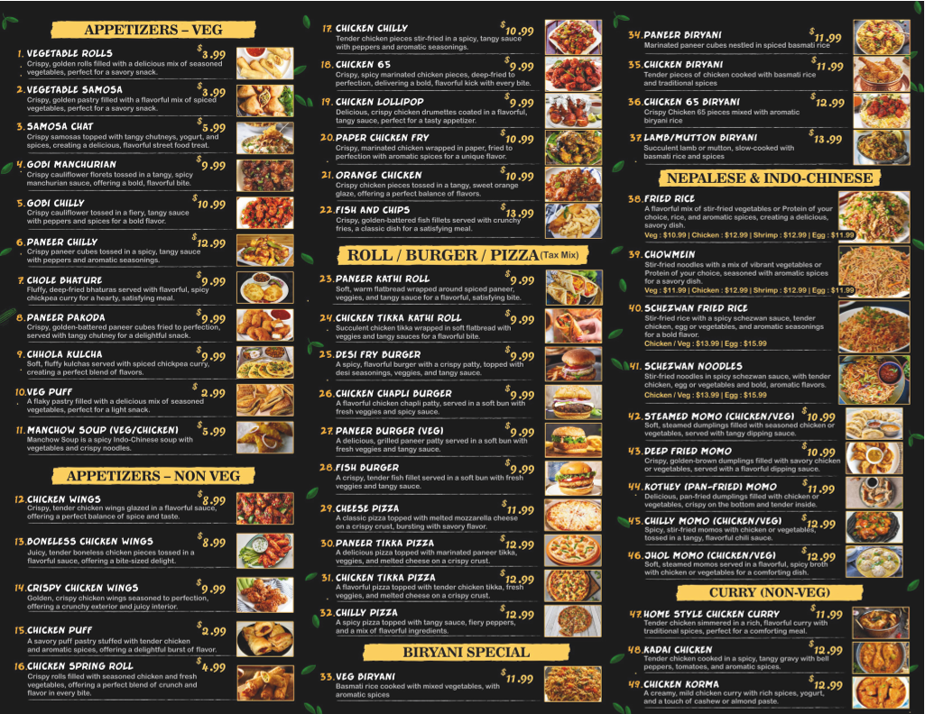 Lalison Express Kitchen menu board