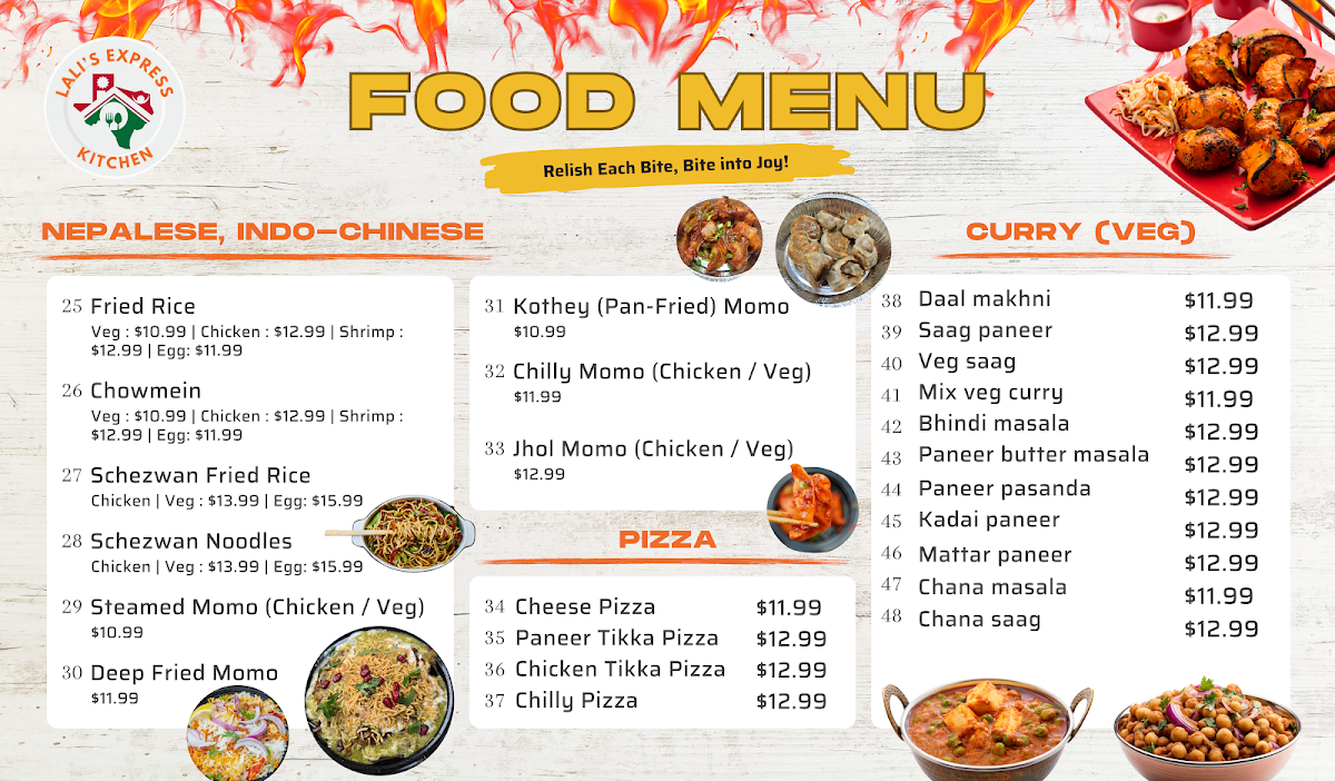 Lalison Express Kitchen menu board