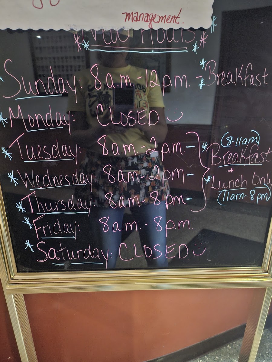 The Liberty House Restaurant menu board