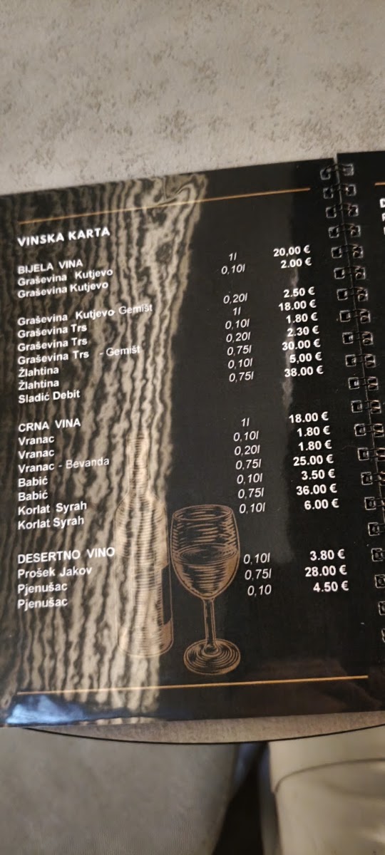 Pejo Cafe menu board