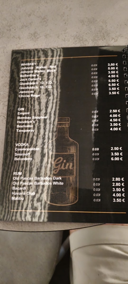 Pejo Cafe menu board