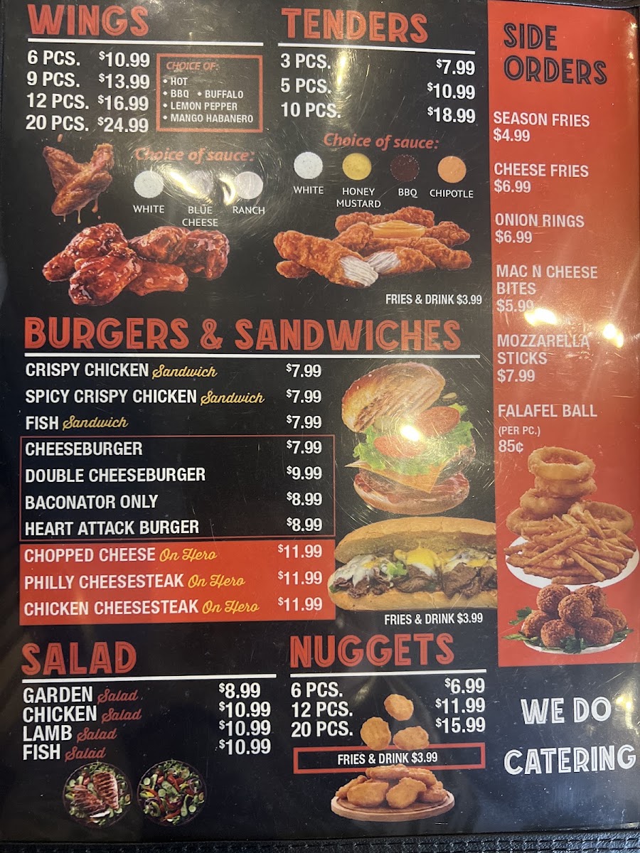 Halal Munchies menu board