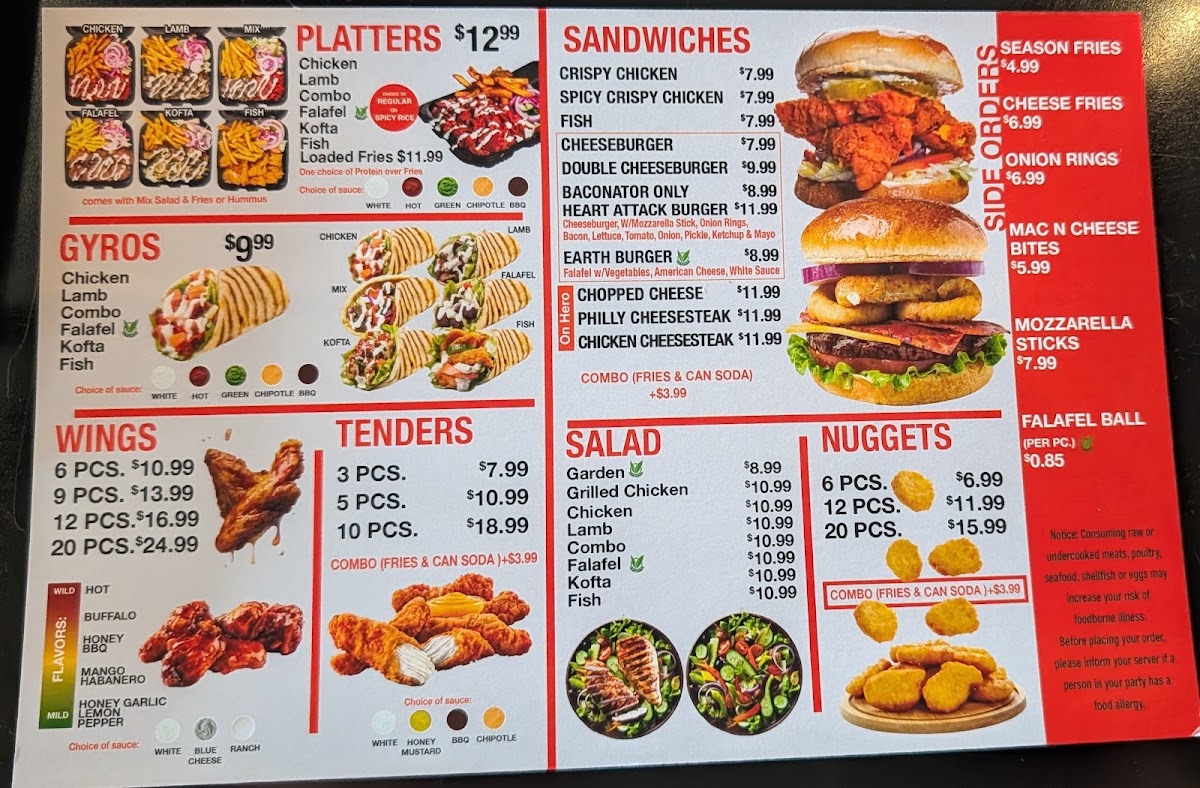 Halal Munchies menu board