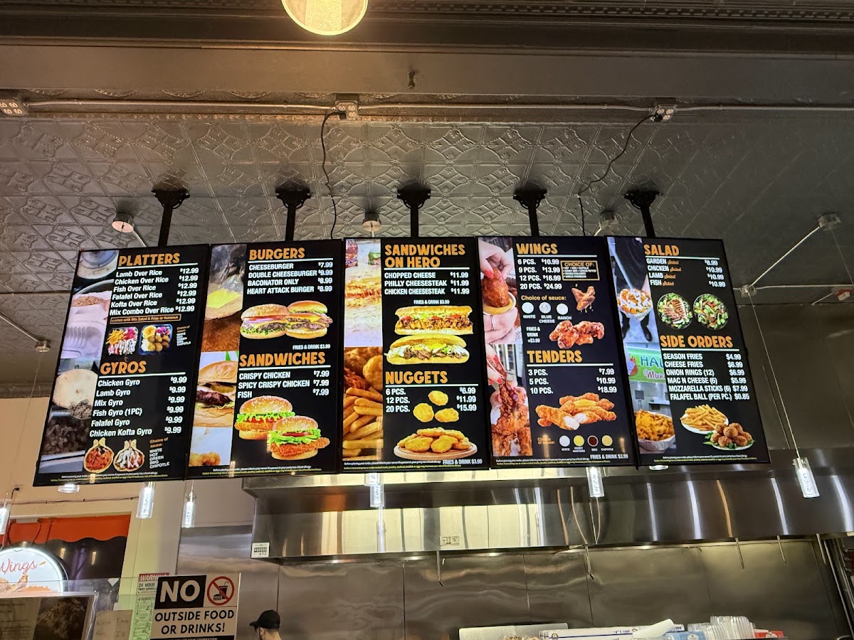 Halal Munchies menu board