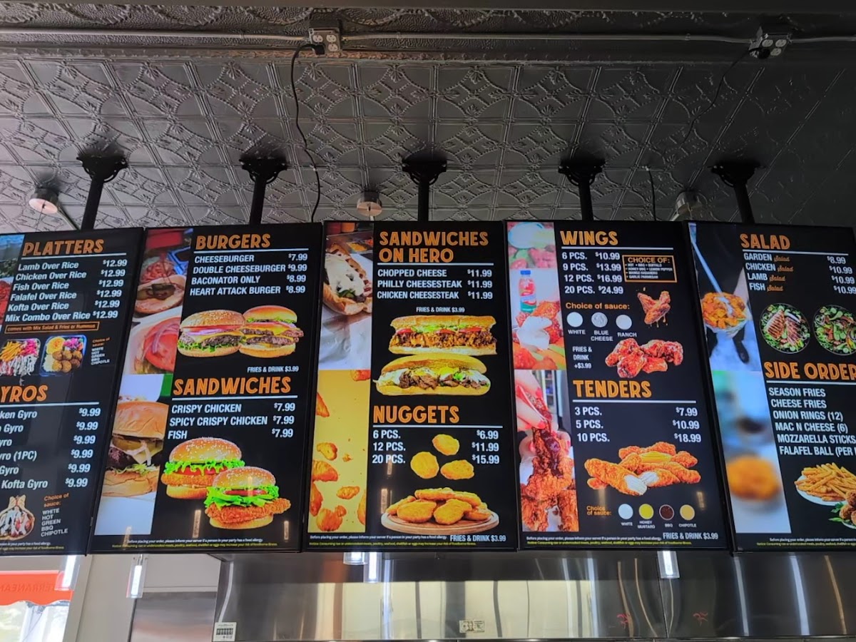 Halal Munchies menu board