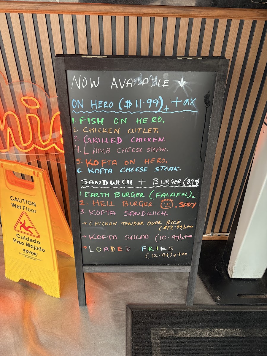Halal Munchies menu board