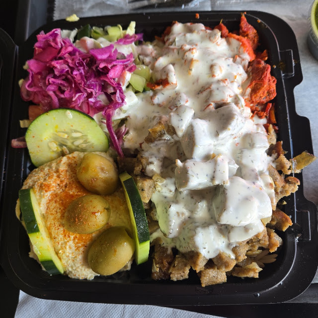 Chicken and Fries with White Sauce