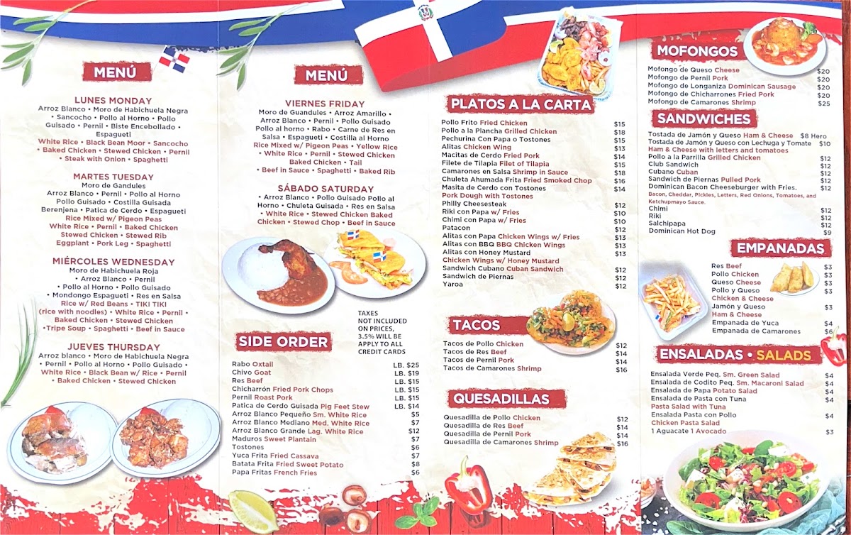 Fuego a la Lata menu board
