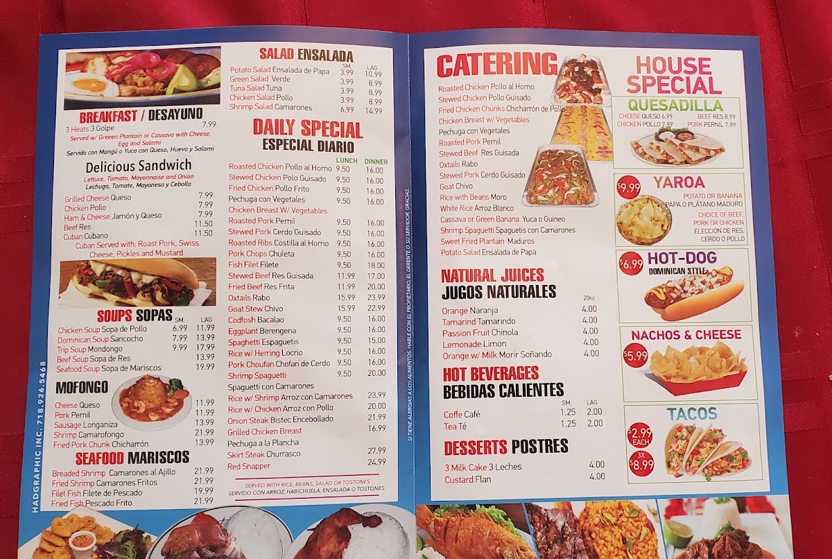 Fuego a la Lata menu board