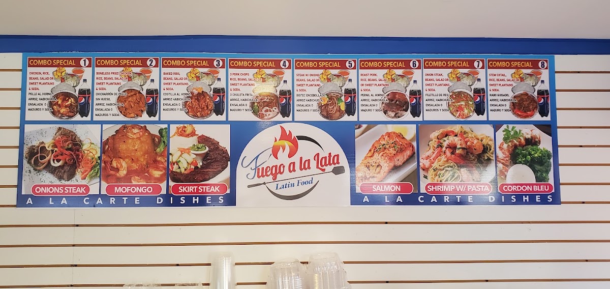 Fuego a la Lata menu board