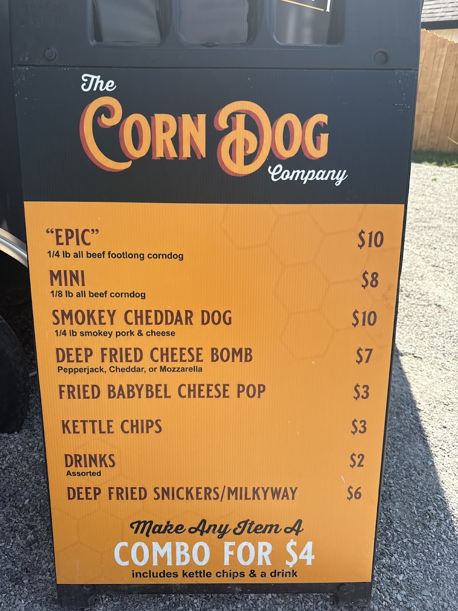 The Corndog Company menu board