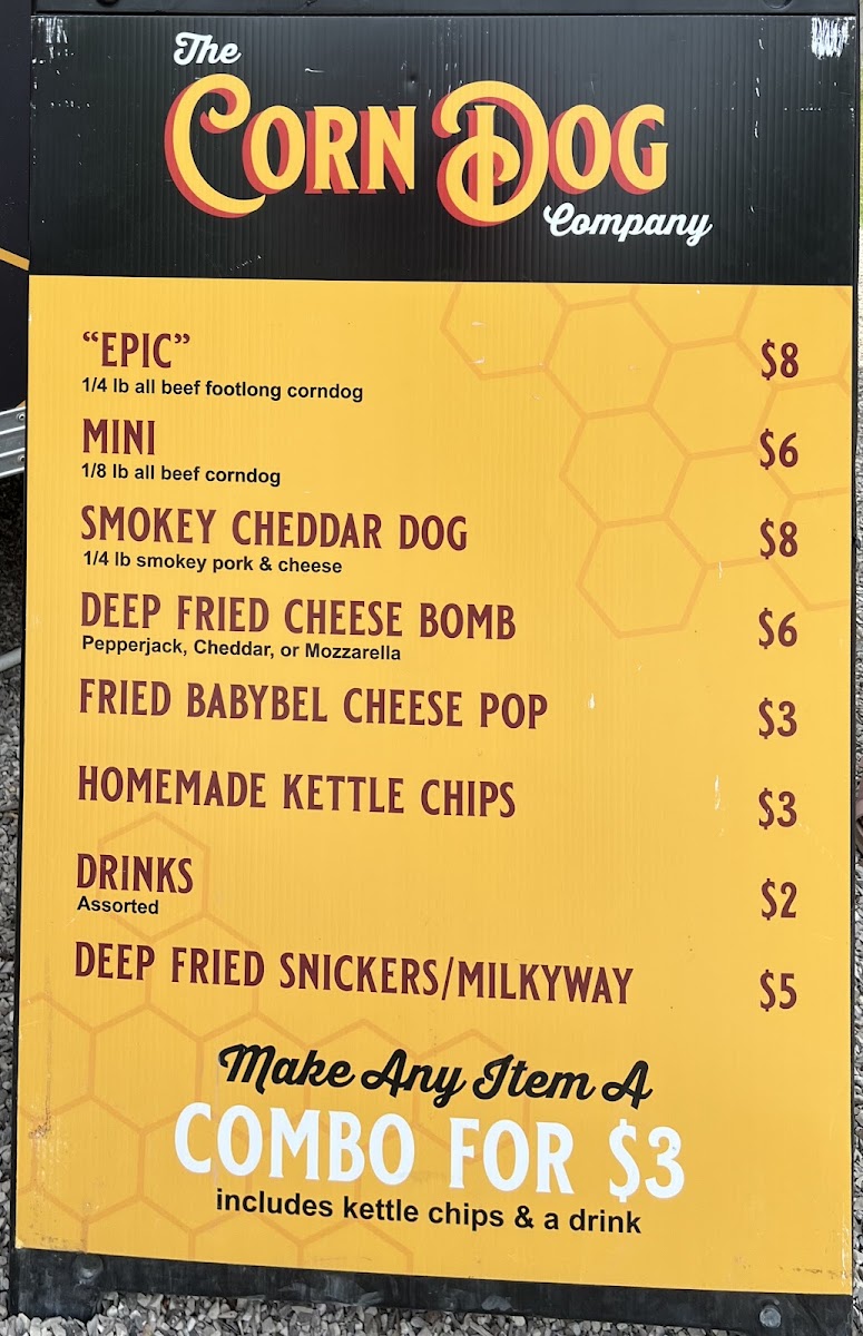 The Corndog Company menu board