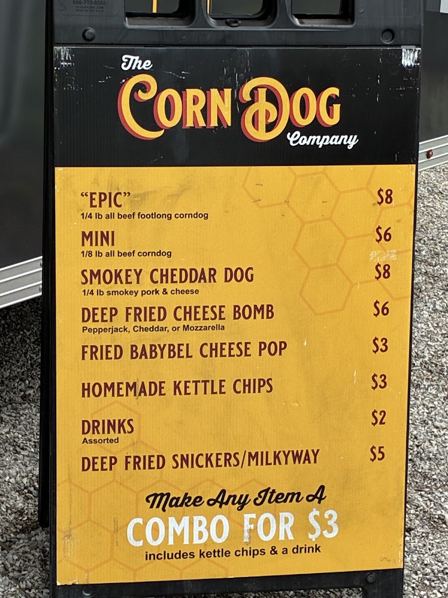 The Corndog Company menu board