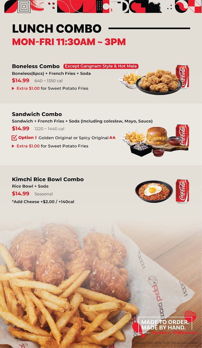 bb.q Chicken Chula Vista menu board