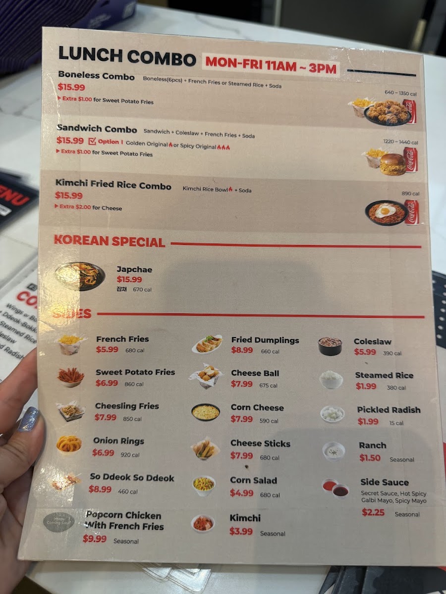bb.q Chicken Chula Vista menu board