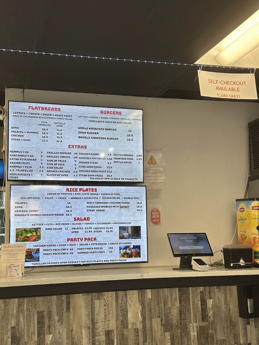 KABOB SHACK - EASTLAKE menu board