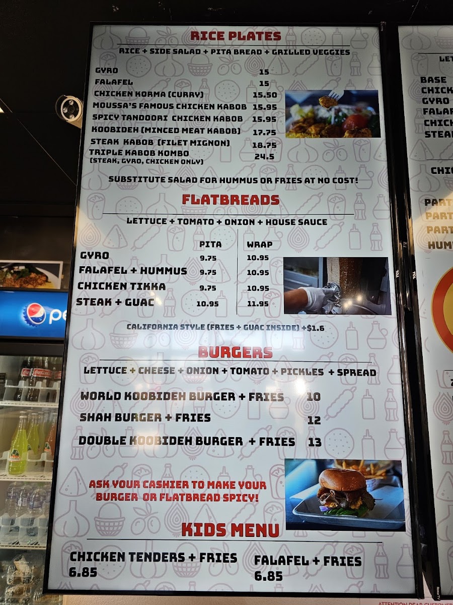 KABOB SHACK - EASTLAKE menu board