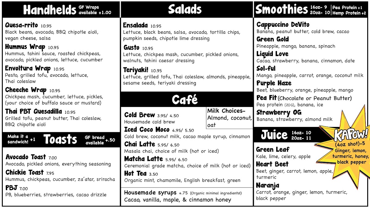 Tasteful menu board