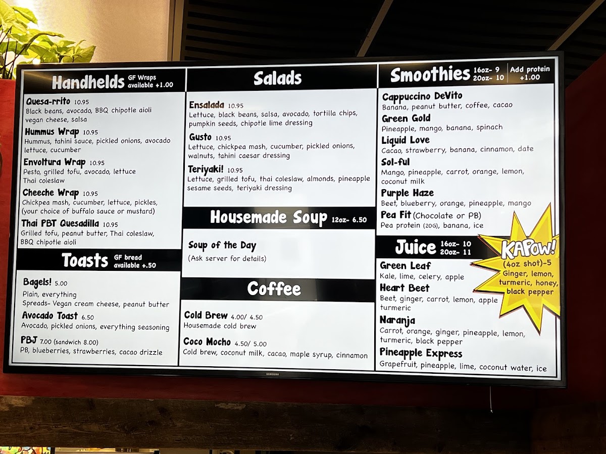 Tasteful menu board