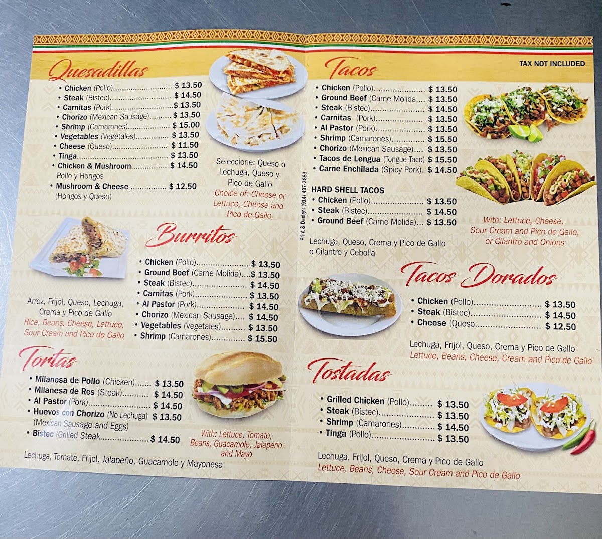 The Mexican Deli menu board