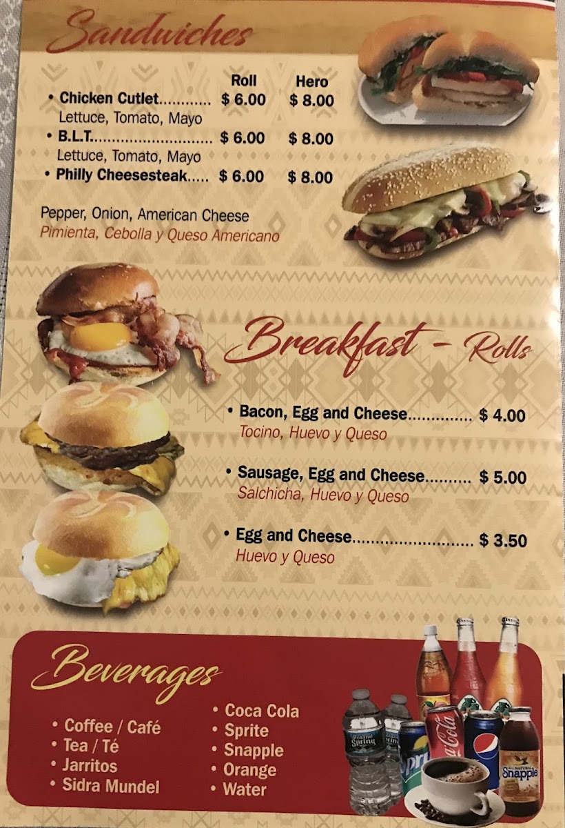 The Mexican Deli menu board