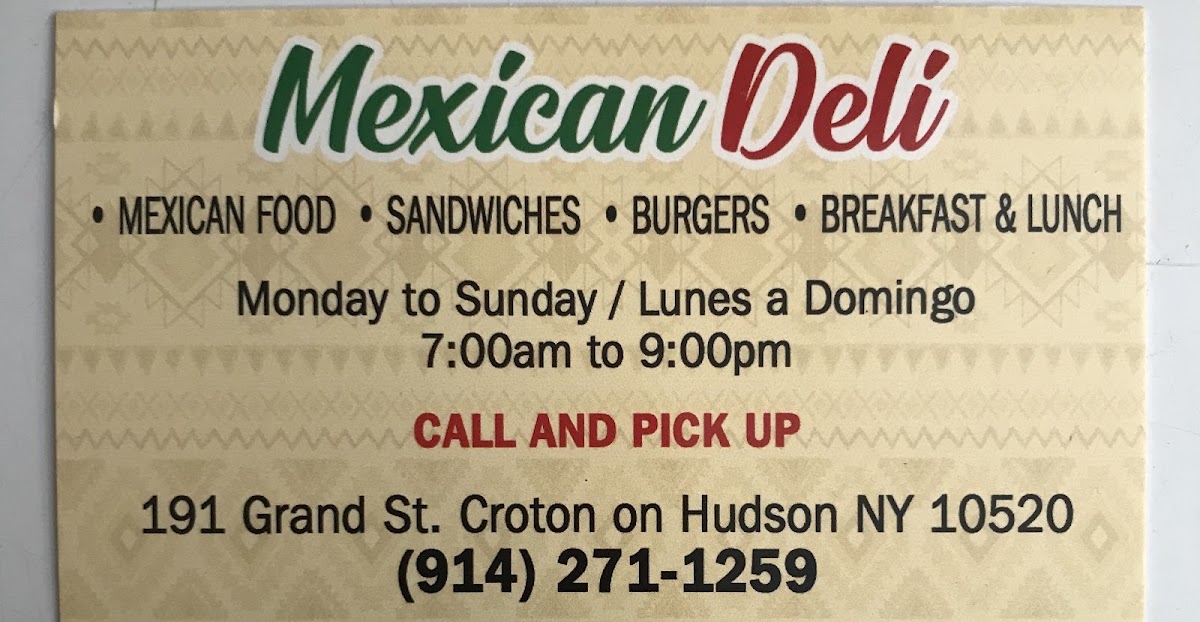 The Mexican Deli menu board