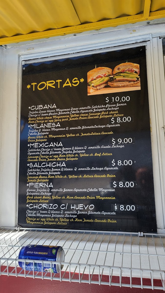 Tacos Roxy menu board