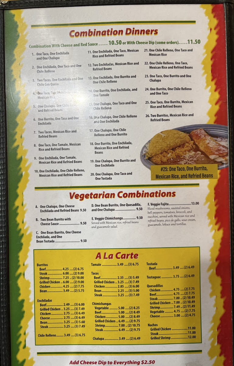 Puerto Vallarta Restaurant menu board