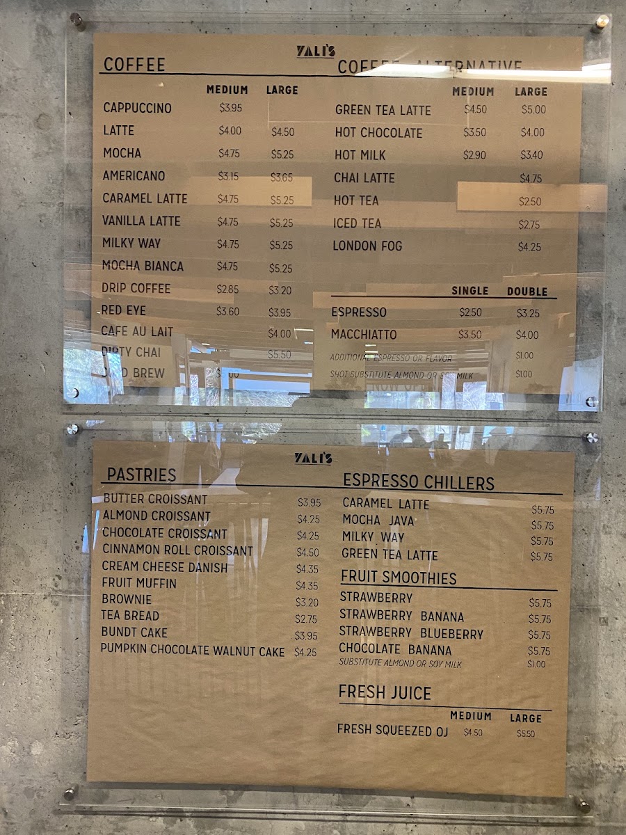Yali’s Qualcomm Café menu board