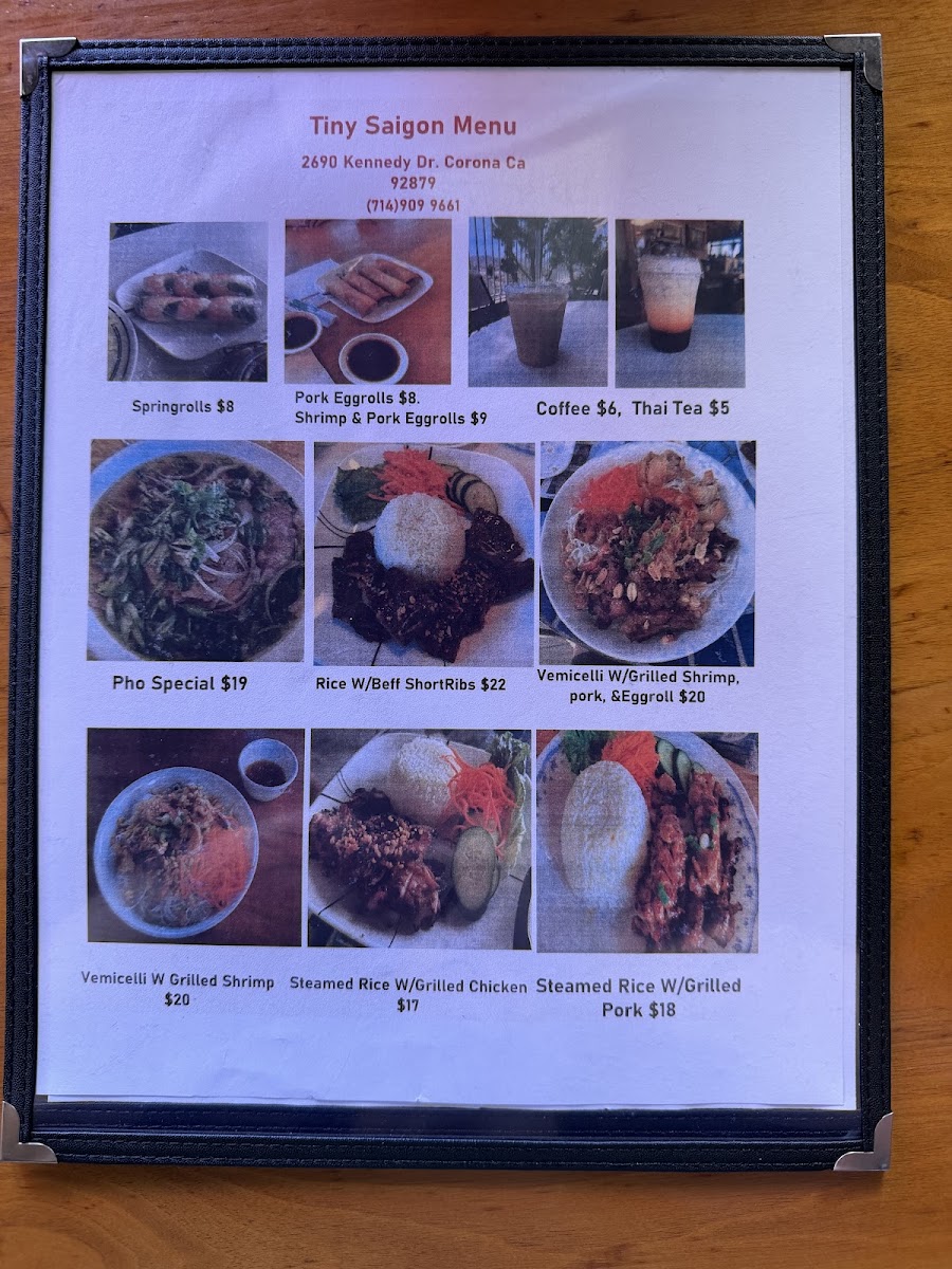 Tiny Saigon menu board