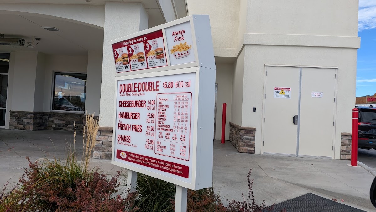 In-N-Out Burger menu board