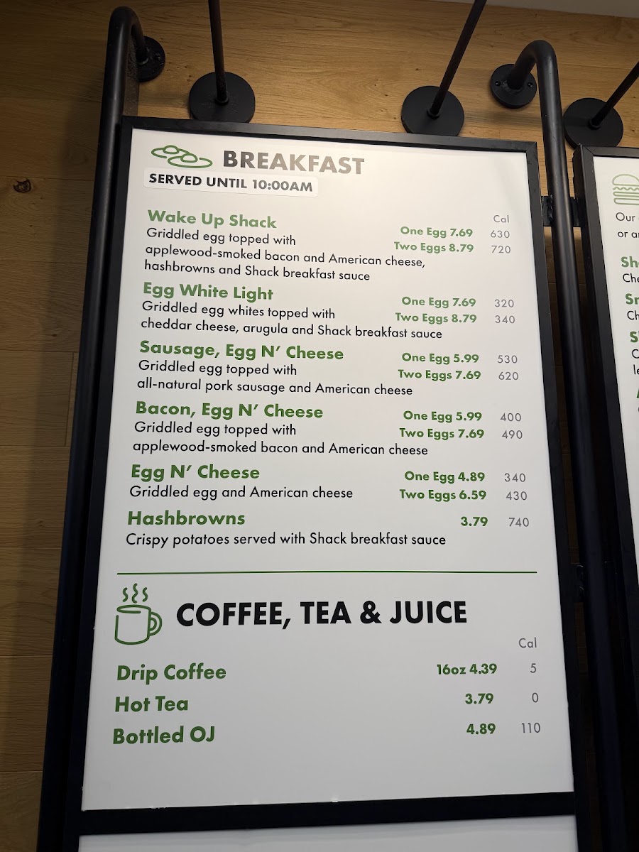 Shake Shack Minneapolis-St Paul Airport menu board