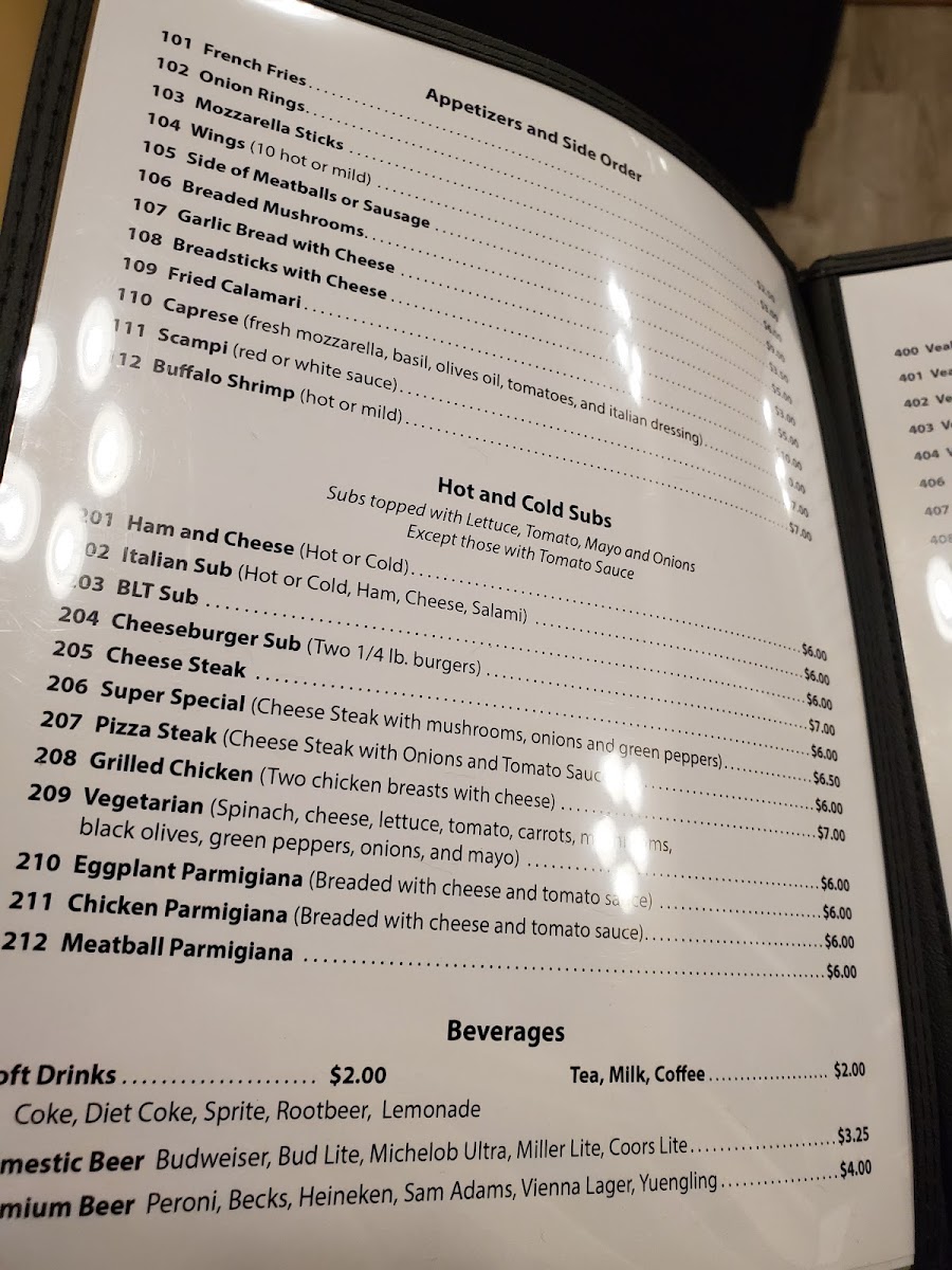 Bella Cucina of the Lake menu board