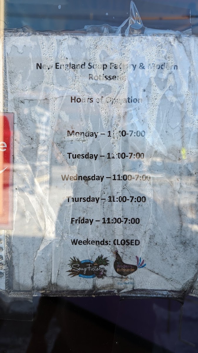 The Modern Rotisserie menu board