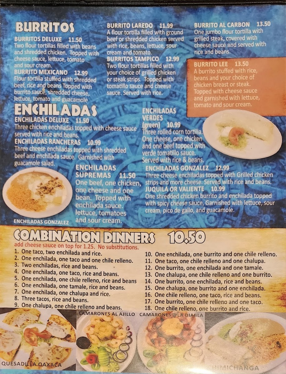 El Tule Oaxaca menu board