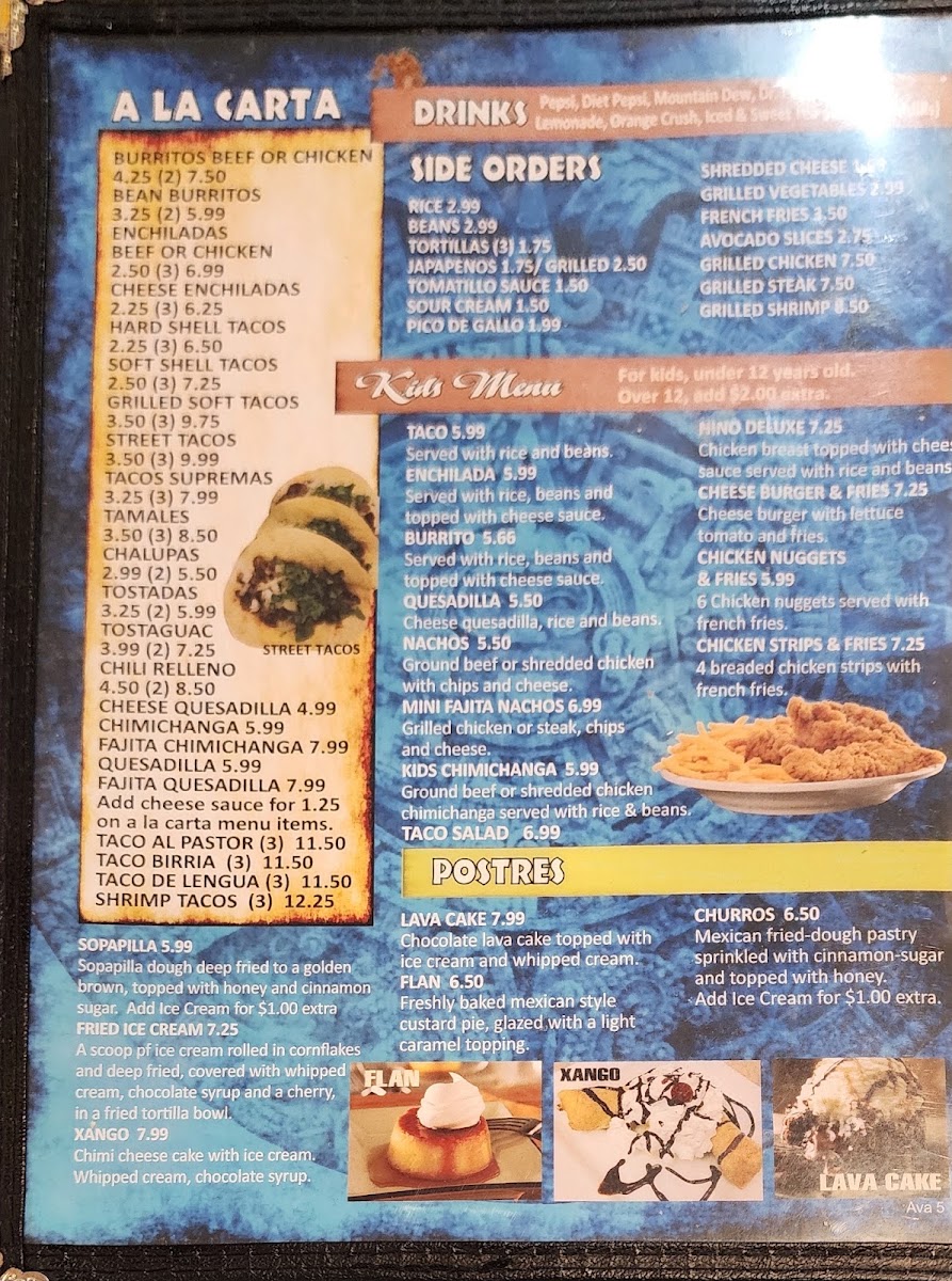 El Tule Oaxaca menu board